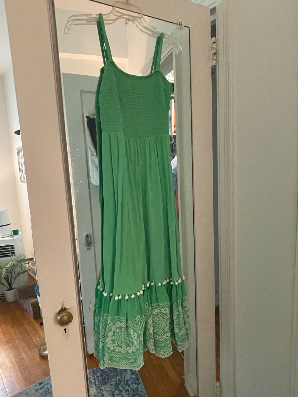 Lilly Pulitzer Green Midi Sundress with Pom Pom Trim